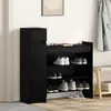 Szafka na buty vidaXL z półką, czarna, imitacja dębu, 100,5 Podgląd zdjęcia produktu 2