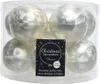 Christbaumkugeln Weiß Eislack Ø 6 cm aus Glas - 10er Set Produktbild-Vorschau 3