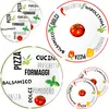 6er Set Pizzateller Tomate | Weiß mit Dekor Grün & Rot Ø Produktbild-Vorschau 1