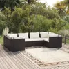 vidaXL 6 tlg. Garten Lounge Set mit Kissen Poly Rattan Produktbild-Vorschau 2