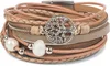 styleBREAKER Damen Wickelarmband Perlen Lebensbaum Magnet, Produktbild-Vorschau 1