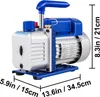 A vacuum pump with dimensions indicated. Náhled obrázku produktu