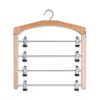 A wooden hanger with multiple metal bars and clips for hanging items. Náhled obrázku produktu