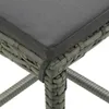 5-tlg. Gartenbar-Set mit Kissen Poly Rattan Grau Produktbild-Vorschau 7