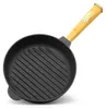 Ø28cm Grillpfanne Gusseisen Induktion Holzgriff Bratpfanne Produktbild-Vorschau 5