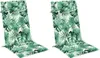 Two high-back chair cushions with a tropical leaf pattern. Produktbild-Vorschau