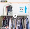 A comparison image showing a closet organizer for pants, with the 'after' on top and 'before' on the bottom. Produktbild-Vorschau