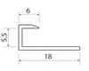Aluminium U-Profil schwarz matt 2600 x 18 x 6 x 5,5 mm Produktbild-Vorschau 3