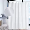 Sprchový záves 180 x 180 cm biely textil, proti plesniam, Náhľad obrázku produktu 1