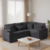 (Grau) L-förmiges Schlafsofa mit Stauraum, Getränkehaltern, Produktbild-Vorschau 2