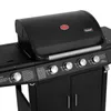 A close-up, studio shot of a black gas grill. Produktbild-Vorschau