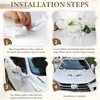 Autoschmuck Hochzeit Motorhaube Weiß 9 Rosen Saugnäpfen Produktbild-Vorschau 4