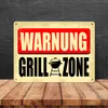 Warnung Grillzone Metallschild XXL mit Grill, Aufschrift Produktbild-Vorschau 4