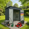 A garden shed with gardening tools and equipment in a backyard setting. Anteprima dell’immagine prodotto