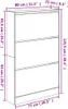 vidaXL Botník černý 80x21x125,5 cm materiál na bázi dřeva Náhled obrázku produktu 7