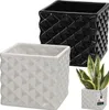 KOTARBAU® Blumentopf Keramik glasiert Quadratisch Weiß Produktbild-Vorschau 1