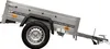 A silver utility trailer is shown against a white background. Produktbild-Vorschau