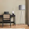 Tischleuchte Dreibein Nachttischlampe Stehlampe E27 Stoff Produktbild-Vorschau 2