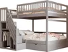 A gray bunk bed with stairs and storage. Voir les images du produit
