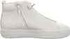 A side view of a white high-top sneaker. Voir les images du produit