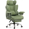 A green office chair with a footrest is shown against a white background. Produktbild-Vorschau