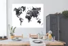 MuchoWow® Poster Weltkarte - Aquarell - Schwarz - Weiß Produktbild-Vorschau 3