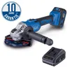 A cordless angle grinder with a battery and charger shown on a white background. Produktbild-Vorschau