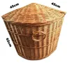 A wicker corner laundry basket with dimensions indicated. Produktbild-Vorschau