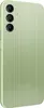 The back of a light green Samsung smartphone is shown. Produktbild-Vorschau