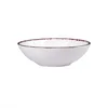 A white bowl with a brown rim on a white background. Náhled obrázku produktu