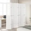 A white room divider is set up in a room, partially obscuring a desk and chair on the left and a bed on the right. Produktbild-Vorschau