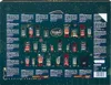 A dark green advent calendar with various cosmetic products arranged in numbered compartments, designed for men. Produktbild-Vorschau