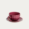 HOMLA MINA Tasse mit Untertasse groß weinrot 0,25 l Produktbild-Vorschau 4