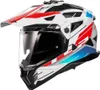 Enduro Helm LS2 MX702 PIONEER II Namib Glänzend Weiß Blau Produktbild-Vorschau 3