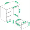 Biurko RADEK 90 cm dąb sonoma + biały połysk 3 szuflady Podgląd zdjęcia produktu 3