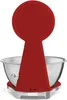 A red stand mixer with a silver bowl, viewed from the back. Náhľad obrázku produktu