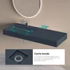 doporro Lavabo Suspendu avec Bonde Vasque à Poser Gris Noir Voir les images du produit 4
