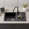 CECIPA granitový dřez kuchyňský dřez granitový dřez 78x45, Náhled obrázku produktu 1