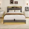 Letto imbottito INONEFT, 140x200 cm, con LED e USB, Anteprima dell’immagine prodotto 2