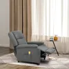 A gray recliner chair is placed in a room with curtains and a small side table. Anteprima dell’immagine prodotto