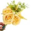 Bouquet de Roses Fleurs Artificielles 6Pcs Belle Densité de Voir les images du produit 10
