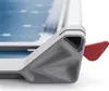 A close-up view of the corner of a paper cutter, showing a red lever and a gray housing. Voir les images du produit