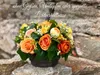 Grabgesteck Kunstblumen mit künstlichen Rosen in Apricot Produktbild-Vorschau 6