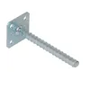 A single metal post anchor with a square base plate and a ribbed shaft, isolated on a white background. Produktbild-Vorschau