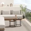 Runder Couchtisch 2tlg. - rustikal / schwarze Beine Produktbild-Vorschau 5