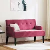 vidaXL Pohovka Chesterfield Weinrot 112 x 65,5 x 75 cm Samt Náhľad obrázku produktu 2