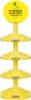 A yellow plastic display stand for Clipper lighters, with a circular header featuring the Clipper logo and branding. Produktbild-Vorschau