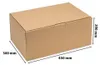 A brown cardboard box with dimensions indicated by measurement lines and text. Podgląd zdjęcia produktu