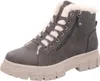 A single gray winter boot with white fur lining and a beige sole is shown against a white background. Produktbild-Vorschau