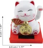 Glückskatze Mini Maneki-neko Medaille weiß Solar 5cm Produktbild-Vorschau 5